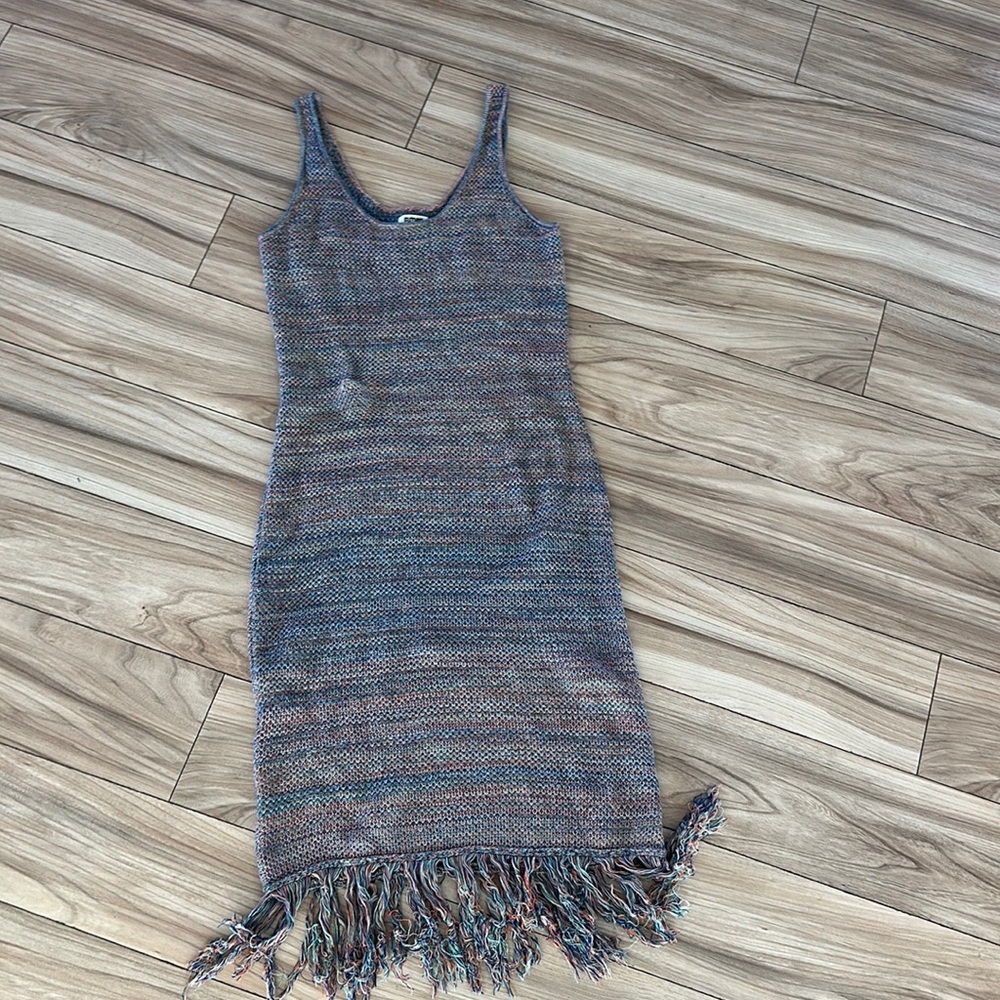 Multicolor fringe midi dress Medium Future Collective